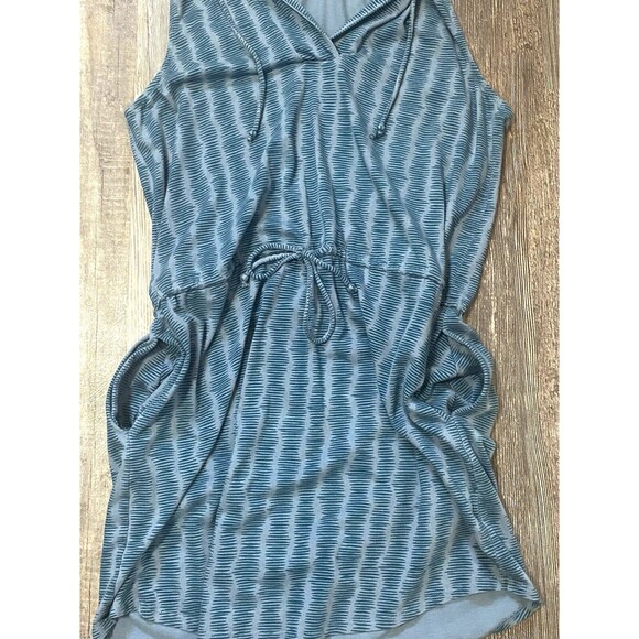 Synergy Organic Clothing Dress Large Blue Sleeveless Hooded Pockets EcoLuxe - Picture 3 of 8